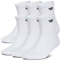 Adult - adidas Originals Trefoil 6 Pack Quarter Socks  - White/White