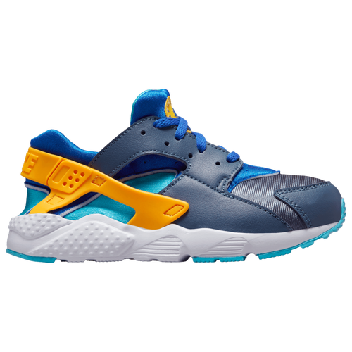 Nike Little Kids' Huarache Run Casual Shoes In Diffused Blue/laser Orange/racer Blue
