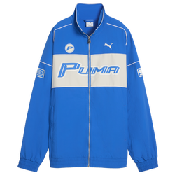 Men's - PUMA Relaxed Graphic Woven Track Jacket  - Team Royal/White