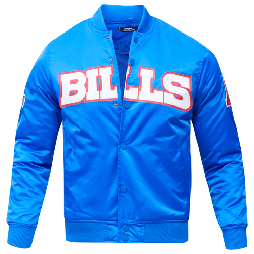

Pro Standard Mens Pro Standard Bills Big Logo No Fill Satin Jacket - Mens Blue/Blue Size XL