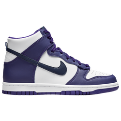 Grade School - Nike Dunk High - White/Midnight Navy/Electro Purple