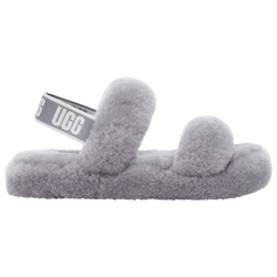 Girls' Preschool - UGG Oh Yeah Slides - Soft Gray/Soft Gray