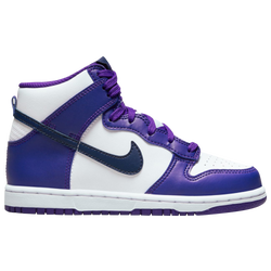 Boys' Preschool - Nike Dunk High - White/Midnight Navy/Electro Purple