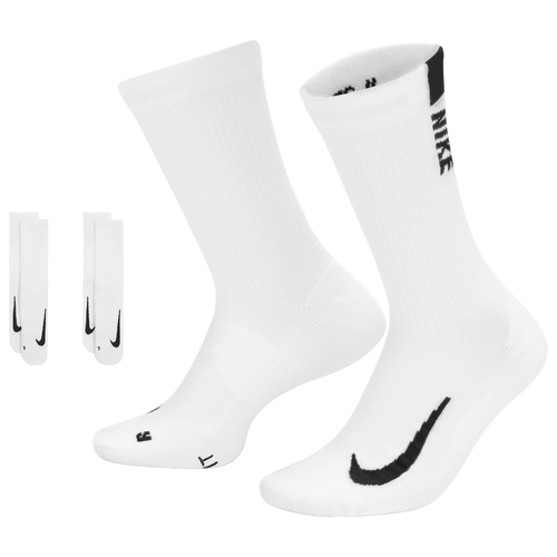 

Nike Nike Multiplier 2PK Crew Run Socks - Adult White/Black Size L