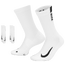 Nike Multiplier 2PK Crew Run Socks - Adult White/Black