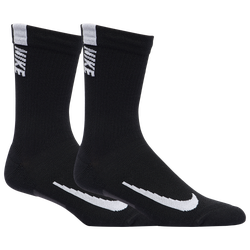 Unisex - Nike Multiplier 2PK Crew Run Socks - Black/White