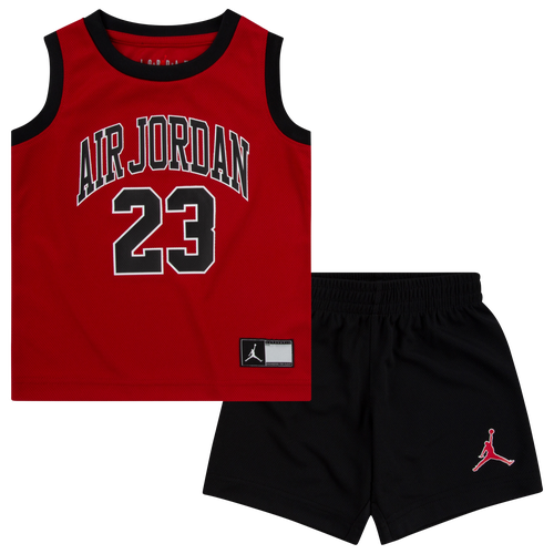 

Boys Jordan Jordan 23 Muscle DNA Shorts Set - Boys' Toddler Black/Red/White Size 3T