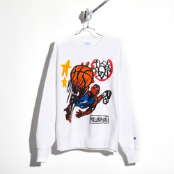 Men's - All City by Just Don Dunk Crew Fleece Sweater - White/Red