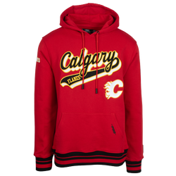 Men's - Pro Standard Flames Script Tail Pullover Hoodie - Red/Black