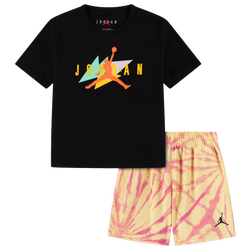 Boys' Toddler - Jordan Festival Tie Dye Shorts Set - Black/Lemon Wash