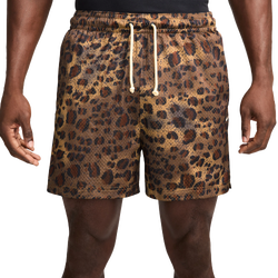 Men's - Nike Leopard Dri-FIT SI PRC Mesh 5 Inch Shorts  - Lt British Tan/Flax/Pale Ivory