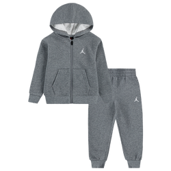 Girls' Toddler - Jordan Brooklyn Fleece Full Zip Set - Gray/Gray