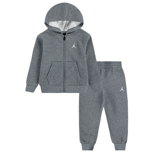 Jordan Girls   Brooklyn Fleece Full Zip Set In Gray