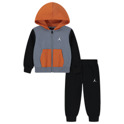 Boys' Toddler - Jordan Brooklyn Fleece Full-Zip Set - Black/Orange