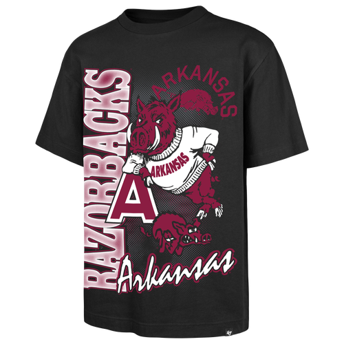 47 Brand Mens Arkansas Razorbacks Mascot Short Sleeve T-Shirt - - Black