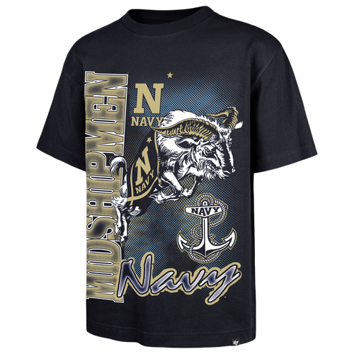 47 Brand Mens Navy Midshipmen Mascot Short Sleeve T-Shirt - - Navy