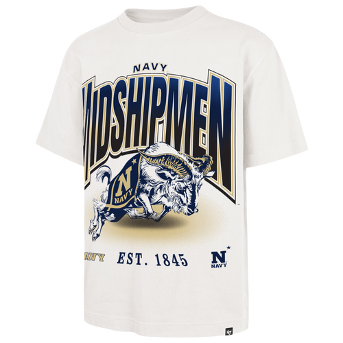 47 Brand Mens Navy Midshipmen Flex Short Sleeve T-Shirt - - White