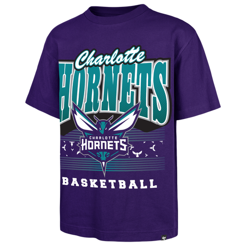 47 Brand Mens Charlotte Hornets NBA Charlotte Hornets Handcheck Foundation T - - Purple Size XXL