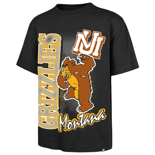 47 Brand Mens Montana Grizzlies Mascot Short Sleeve T-Shirt - - Black