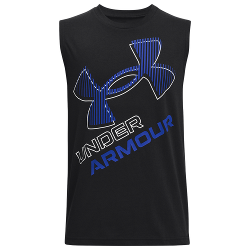 

Boys Under Armour Under Armour Cotton Muscle Tank - Boys' Grade School White/Black Size L