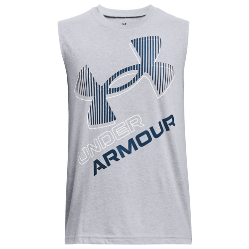 

Boys Under Armour Under Armour Cotton Muscle Tank - Boys' Grade School Mod Gray/White Size M