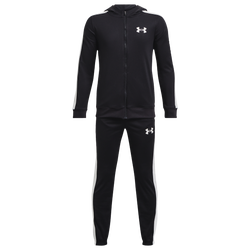 Boys' Grade School - Under Armour Knit Hooded Track Suit - Black/White