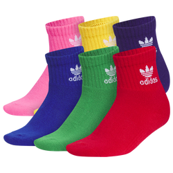 Boys' Grade School - adidas Originals Trefoil Quarter Socks-6PK  - Multi/Multi