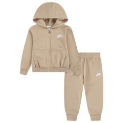 Boys' Toddler - Nike NSW LBR Club Fleece Full-Zip Set - Hemp/White