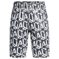 Boys' Grade School - Under Armour Prototype Printed Shorts - Pitch Gray/Mod Gray/Black