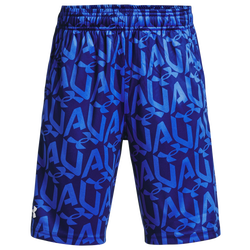 Boys' Grade School - Under Armour Prototype Printed Shorts - Versa Blue/Bauhaus Blue/White