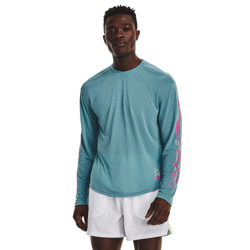 

Under Armour Mens Under Armour Run Anywhere Breeze Long Sleeve - Mens Still Water Size M