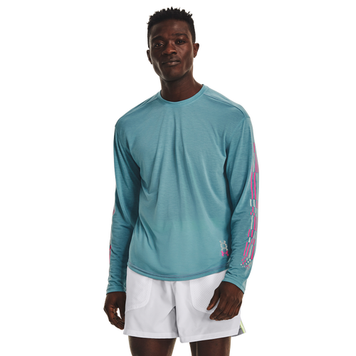 

Under Armour Mens Under Armour Run Anywhere Breeze Long Sleeve - Mens Still Water Size XL