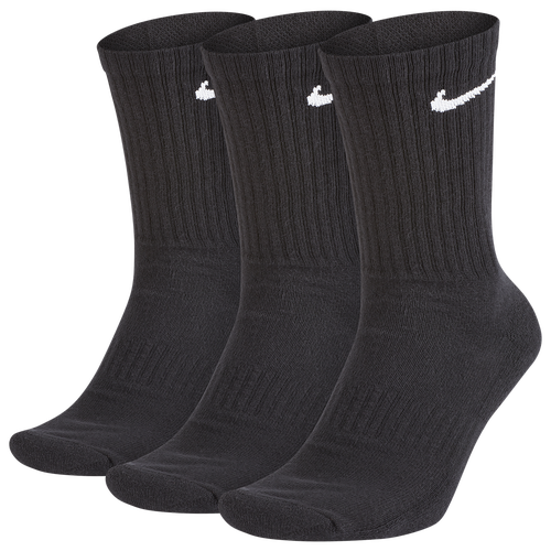 

Nike Mens Nike Everyday Cush Crew 3PR - Mens Black/White Size M