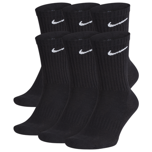 

Men's Nike Nike Everyday Cush Crew 6PR - Men's Black/White Size S