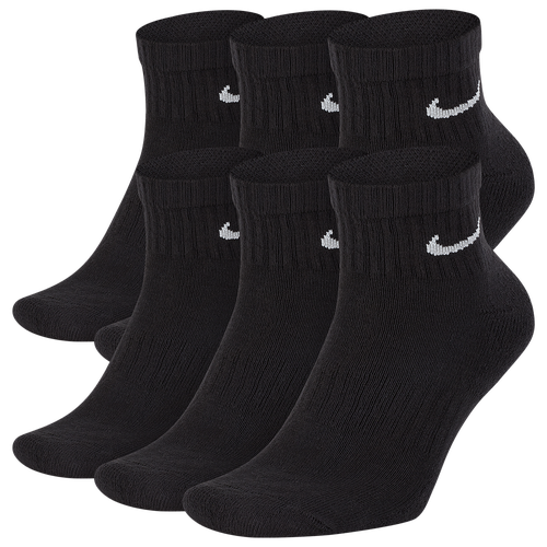 

Nike Mens Nike Everyday Cush Ankle 6PR - Mens Black/White Size L