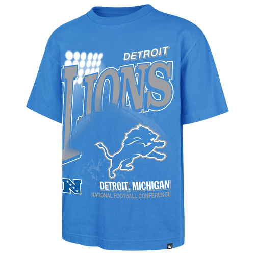 47 Brand Mens Detroit Lions Lions Hometown T-Shirt - - Blue Raz
