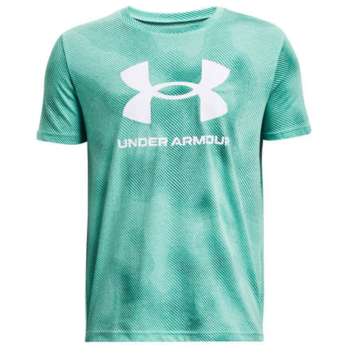 

Boys Under Armour Under Armour Sportstyle Logo AOP Short Sleeve T-Shirt - Boys' Grade School Neo Turquoise/White Size XL