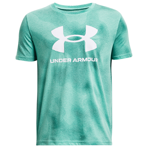 

Boys Under Armour Under Armour Sportstyle Logo AOP Short Sleeve T-Shirt - Boys' Grade School Neo Turquoise/White Size XS