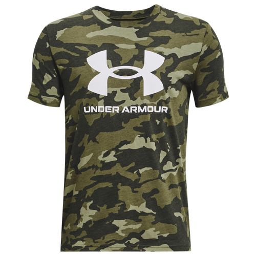 

Boys Under Armour Under Armour Sportstyle Logo AOP Short Sleeve T-Shirt - Boys' Grade School Marine Green/White Size XS