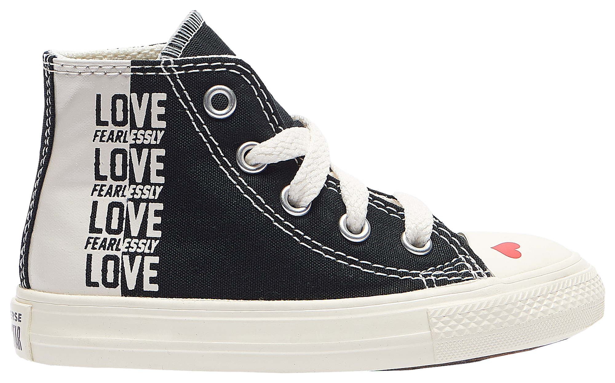 converse white & red all star 2v trainers toddler