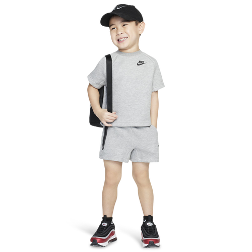 Boys Nike Tech Fleece T-Shirt And Short Set - Boys' Toddler Grey Heather Size 3T