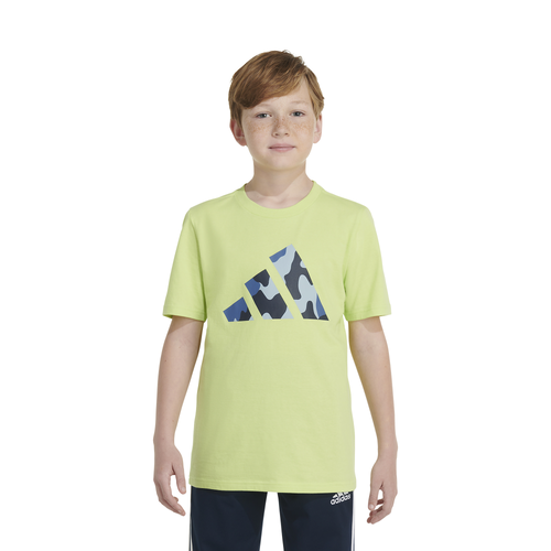 BOYS - adidas Camo Logo T-Shirt - Green/Blue