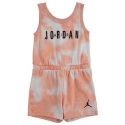 Girls' Toddler - Jordan Tie Dye Romper - Orange/White