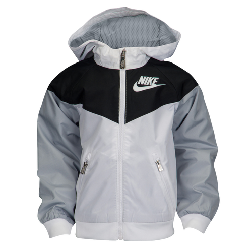 

Nike Boys Nike Windrunner Jacket - Boys' Toddler White/Black/Wolf Grey Size 2T