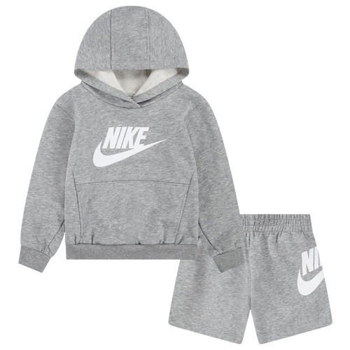  - Nike Club Hbr Hoodie Short Set - Gray/White