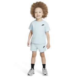 Boys' Toddler - Nike Tech Fleece T-Shirt And Short Set - Glacier Blue/Glacier Blue
