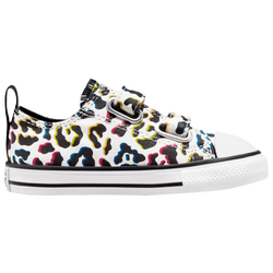 Girls' Toddler - Converse All Star Low Top - White/Black/Leopard