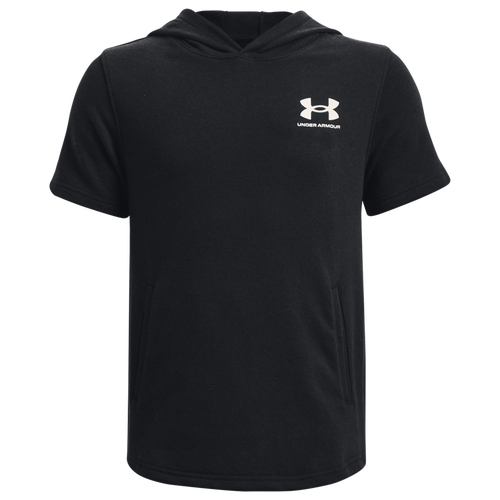 

Boys Under Armour Under Armour Rival Terry Short Sleeve Hoodie - Boys' Grade School Black/White Size M