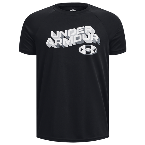 

Boys Under Armour Under Armour Tech Wordmark Short Sleeve T-Shirt - Boys' Grade School Black/White Size M