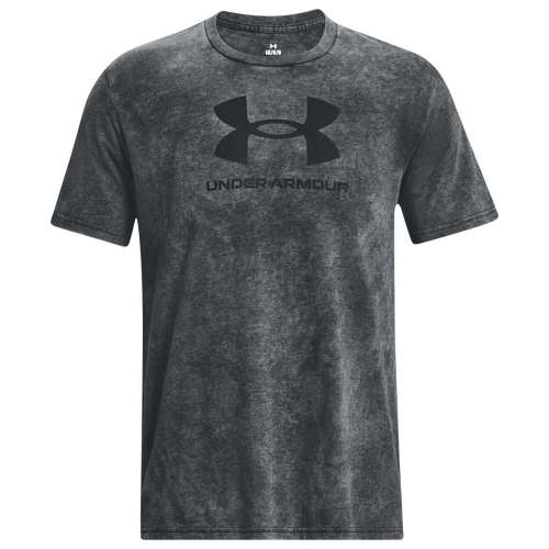 

Men's Under Armour Under Armour Wash Tonal Sportstyle Short Sleeve - Men's Black Medium Heather/Black Size XL